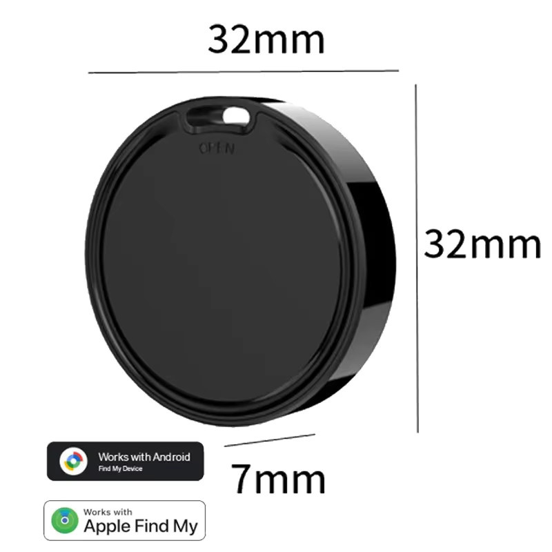 leapii Smart Tag Bluetooth Tracker in Schwarz für Apple Find My und Google Find Hub kompatibel mit Android und iOS zur Standortbestimmung von Haustieren und Autos - Bild 3