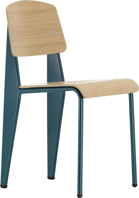 Vitra Standard Stuhl in Blau aus Massivholz und pulverbeschichtetem Metall im modernen Design - Bild 1