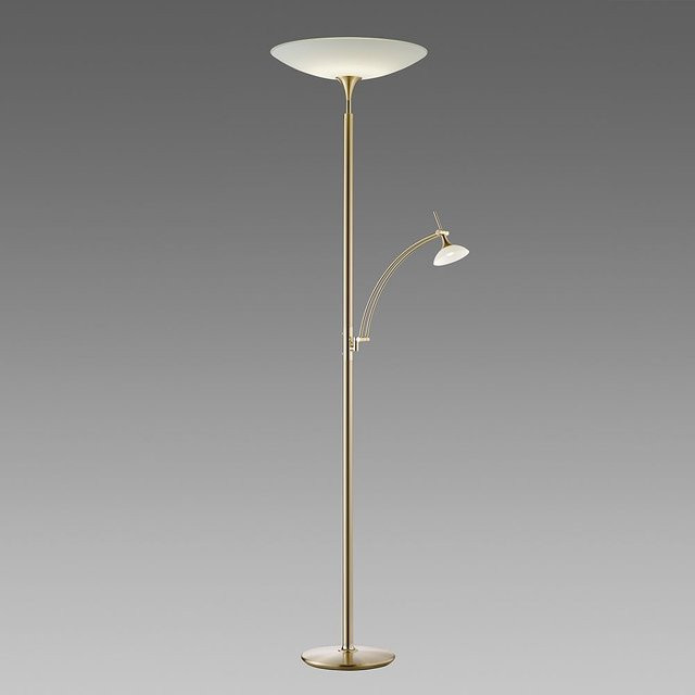B+M Leuchten Istar LED-Deckenfluter Messing matt mit dimmbarer warmweißer LED (2700K) - Bild 1