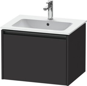 Duravit Waschtischunterschrank Ketho.2 in Graphit Matt, wandhängend mit 1 Auszug, B: 61 cm, T: 48 cm, H: 44 cm - Bild 1
