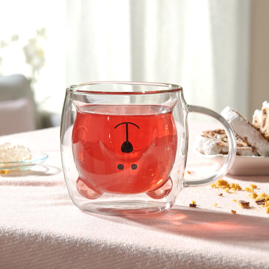 Genialo Thermo-Tasse Bär aus Glas, transparent, 250 ml - Bild 2