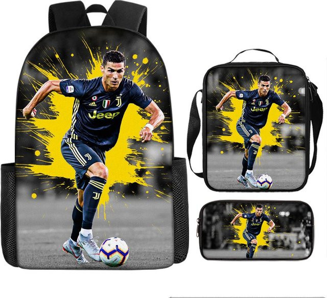 3-teiliges Schulrucksack-Set für Schüler aus Oxford-Stoff in Multicolour mit Schultasche und Federmäppchen - Bild 1