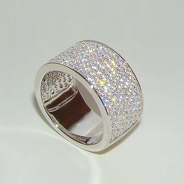 Huitan Eheringe, Zirkonia, Kristall, Silber, Damen - Bild 1