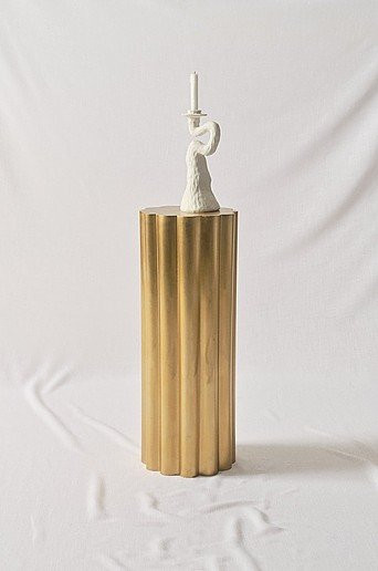 Jotex CHANTESSE Podest aus Metall in Gold, B/T/H: 40 x 30 x 30 cm - Bild 1