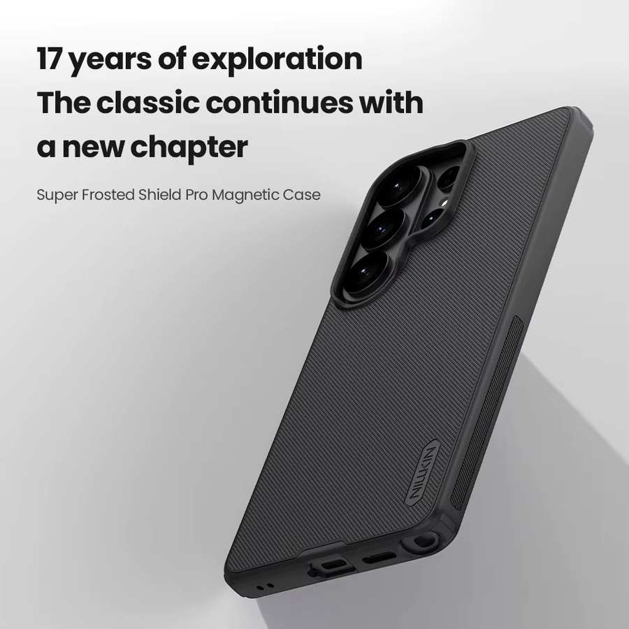 Nillkin Frosted Shield Pro Magnetische Hülle für Samsung Galaxy S26 Ultra und S26+ in Schwarz, Stoßfeste PC+TPU Handyhülle - Bild 2