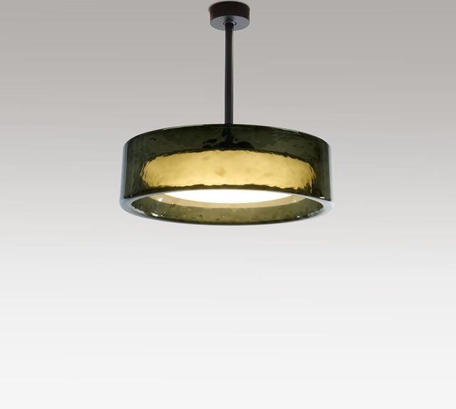 Marset Ringo C 70 LED-Pendelleuchte in Grün und Transparent mit modernem Ring-Design - Bild 1