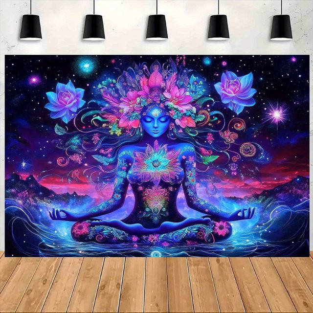 VIKAMA Bohemian Universe Wandteppich in Multicolour, abstrakter Boho-Stil für Yoga, Meditation und Schlafzimmer, B/H: 60 x 40 cm - Bild 1