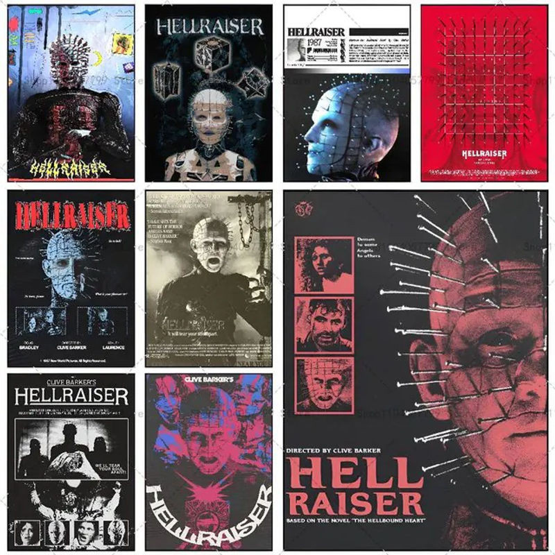 Klassisches Hellraiser Filmplakat als selbstklebender Wandaufkleber in Mehrfarbig, rechteckiges Wandbild für deine Raumdekoration - Bild 1
