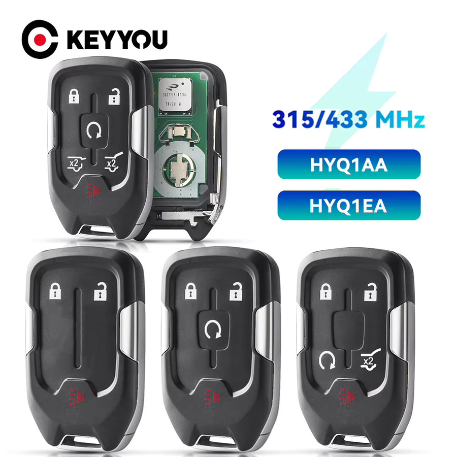 KEYYOU Original Smart Remote Key für Chevrolet Suburban Tahoe und GMC Yukon, 315/433 MHz, HYQ1AA HYQ1EA, Schwarz - Bild 5