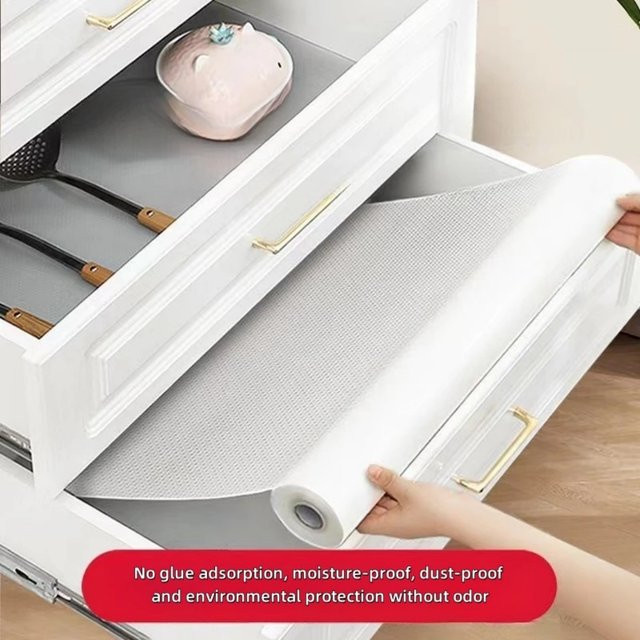 Wasserdichtes und ölbeständiges Schrankpapier für Schubladen und Küche, Weiß, 5 m - Bild 1