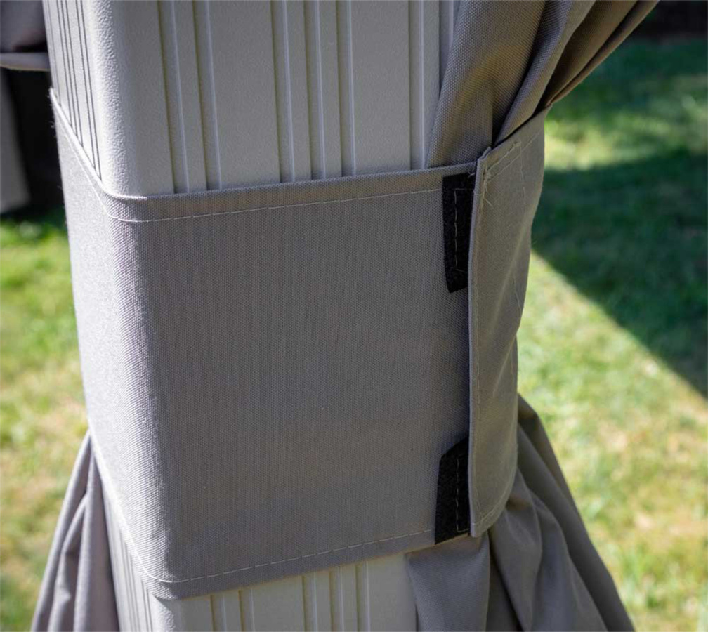 Sojag Pavillon-Seitenteile Messina aus Polyester, Farbe: Taupe/Grau, Breite: 363 cm, Höhe: 195 cm - Bild 2