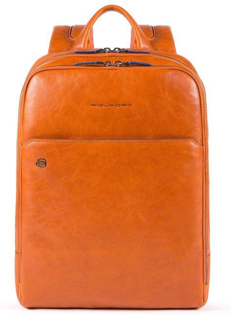 Piquadro Blue Square Special Laptoprucksack mit iPad-Fach in Blau und Orange - Bild 1