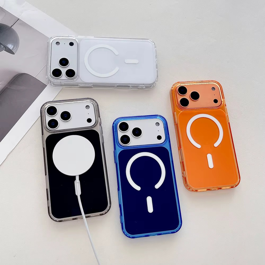 Apple MagSafe Handyhülle für iPhone 17 Air 16 Plus 15 14 13 12 Pro Max mit magnetischer kabelloser Ladung in Blau und Orange - Bild 2