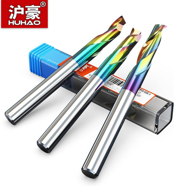 HUHAO M2 HSS Router Bit Einzelne Flöte CNC Gravur Fräser aus Edelstahl für Aluminium mit 4 mm bis 8 mm Schaft - Bild 1