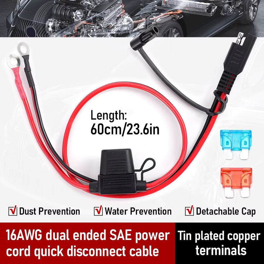 Maintai Doppel SAE Quick Release Kabel Adapter Verlängerung von SAE zu O-Ring Stecker in Rot - Bild 6