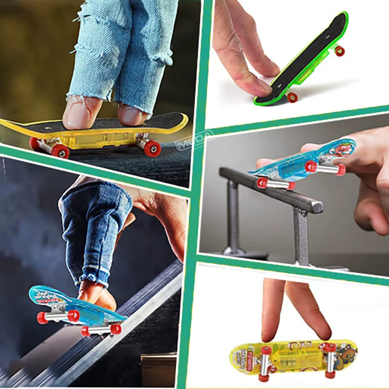 MEOA Mini-Skateboard, Fingerbrett mit Lampe, leuchtende Metallbrücke, Fingerspielzeug - Bild 6