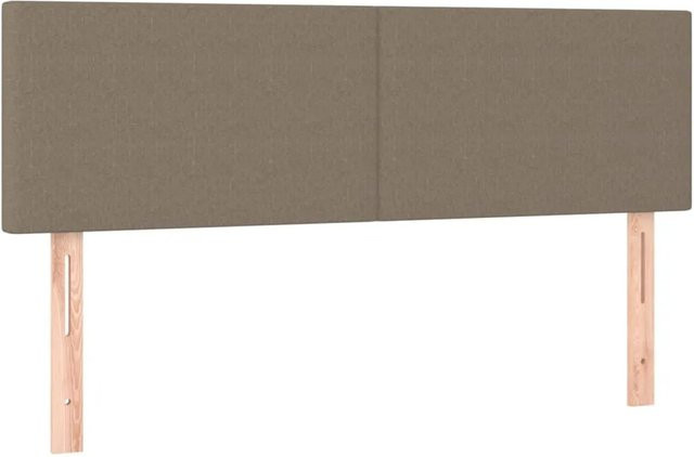 vidaXL LED Kopfteil in Taupe mit USB-Anschluss und integrierter Beleuchtung, Breite: 144 cm, Tiefe: 5 cm, Höhe: 78-88 cm - Bild 1