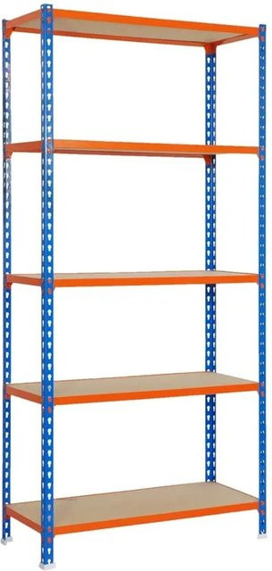PROREGAL Schwerlastregal Big Muli mit 5 verstellbaren Fachböden, H x B x T: 200 x 120 x 50 cm, Blau-Orange - Bild 1