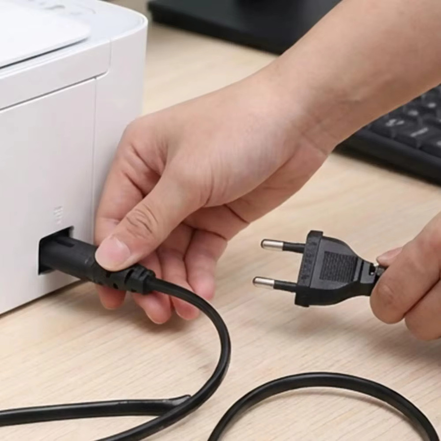 BAPPSUS 2-poliges Netzkabel C7 mit EU-Stecker in Schwarz für PS5, PS4, Xbox, Computer und TV - Bild 2