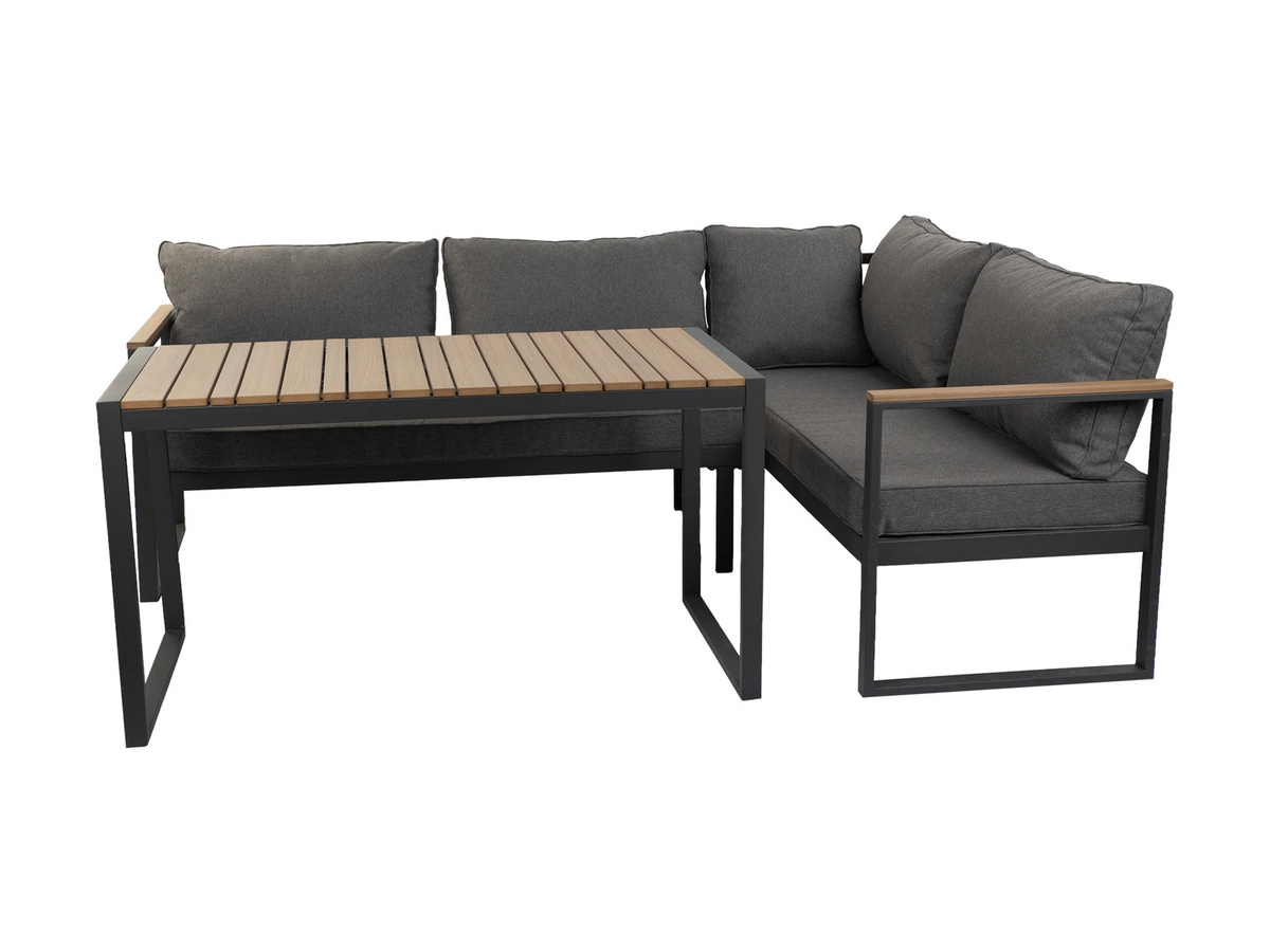 Greemotion Lounge-Set Toledo mit 2-Sitzer Sofa und Couchtisch in Schwarz und Grau - Bild 3
