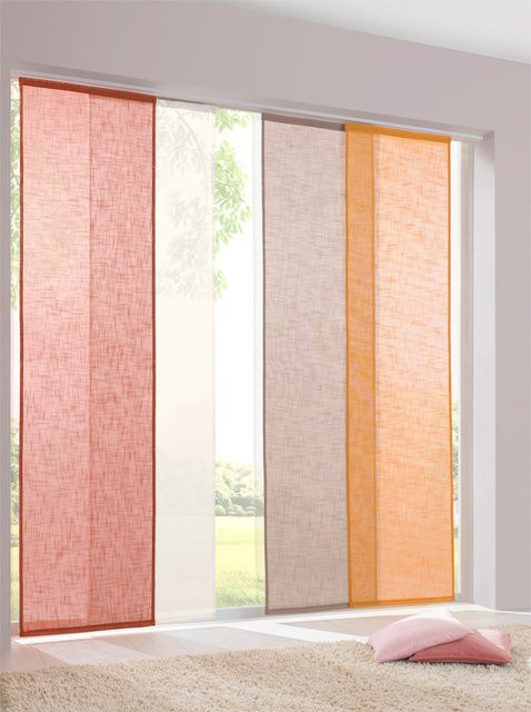 Schiebevorhang Heine Home in Beige, semi-transparent, 100% Polyester - Bild 1