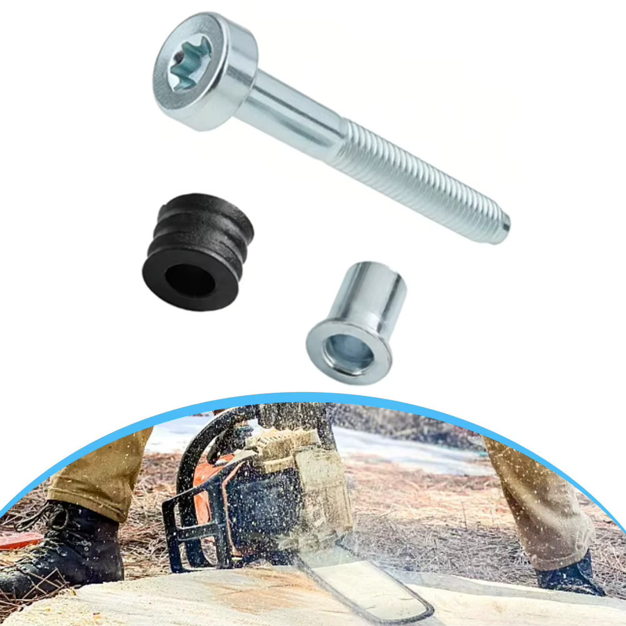 VIBRATITE 2er-Set Kettensägen-Bremsgriff-Schraubensatz mit Bolzenhülse in Silber, kompatibel mit MS660 MS044 MS046 MS361 MS36 Garten-Kettensägen-Zubehör - Bild 2