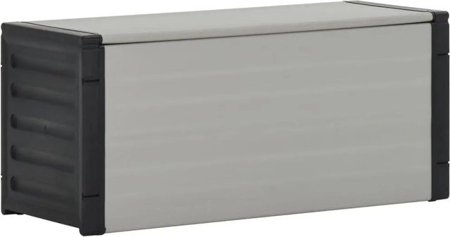 vidaXL Mülltonnenbox mit Deckel aus Kunststoff in Grau und Schwarz, B/T/H: 85 x 34 x 40 cm - Bild 1