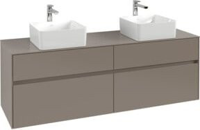 V&B Waschtischunterschrank Collaro für 2 Waschtische, Farbe: Graphit, B/H/T: 160 x 50 x 54,8 cm - Bild 1