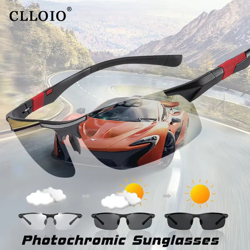SZTZX Sportsonnenbrille, randlos, Aluminium, polarisiert, Männer - Bild 2