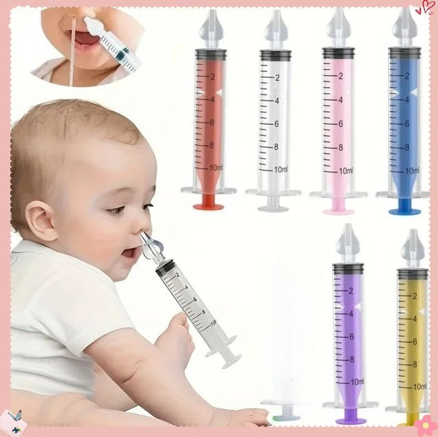 YUXING Baby Nasensauger Spritze zur Nasenreinigung für Kinder, 10 ml, Blau und Orange - Bild 1
