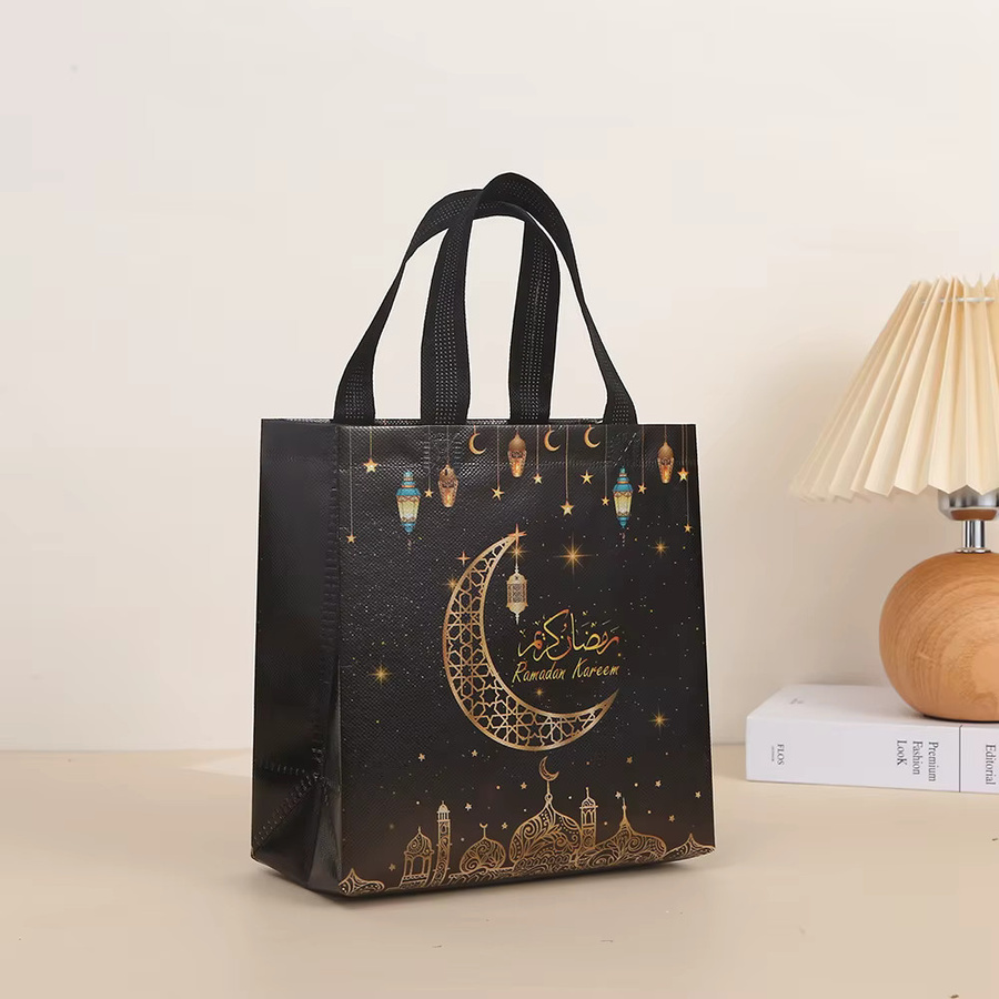 Cyuan Eid Mubarak Geschenktaschen aus Vliesstoff mit Mond und Sternen für Ramadan und muslimische Feiertage, 4 oder 8 Stück - Bild 3