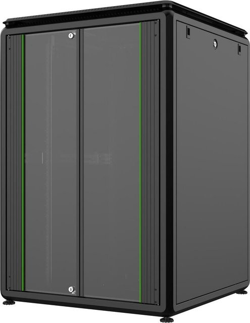 Lanview Serverschrank 22U in Schwarz, B/T/H: 80 x 80 x 116,4 cm - Bild 1