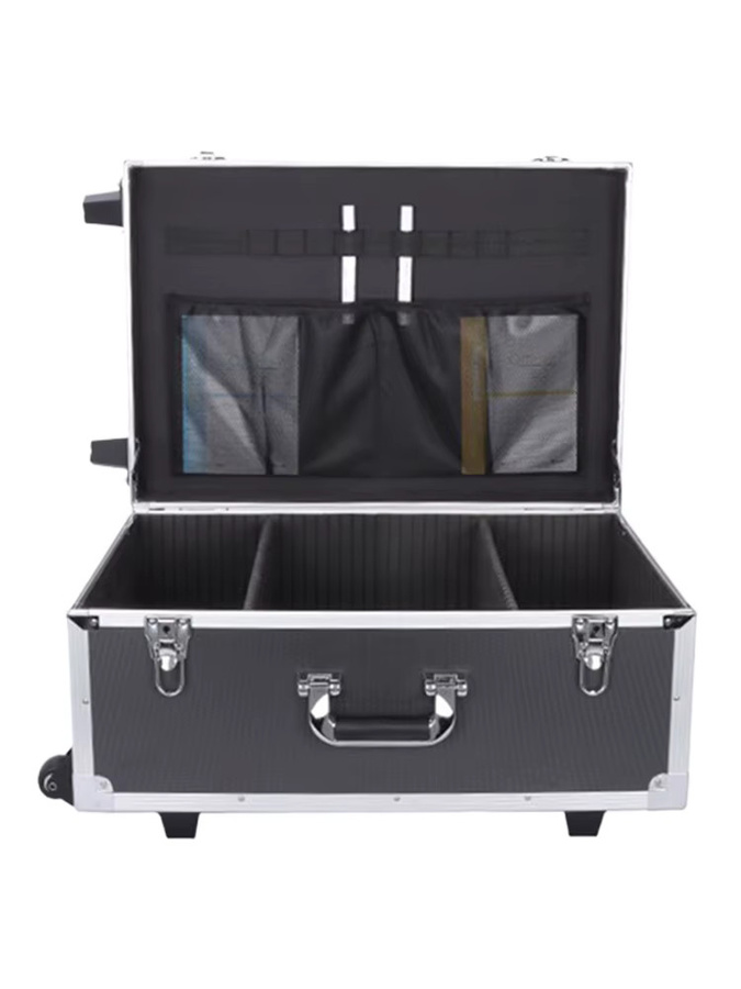 OLOEY Werkzeugkoffer mit Aluminiumrahmen und Rädern in Schwarz - Bild 6