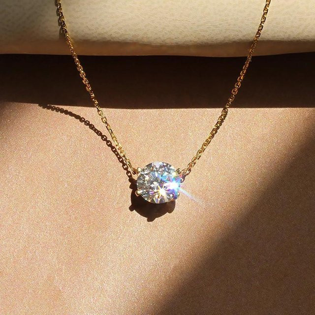 YIRAN Jewelry Halskette, 925 Silber, Zirkonia, Gold, Unisex - Bild 1