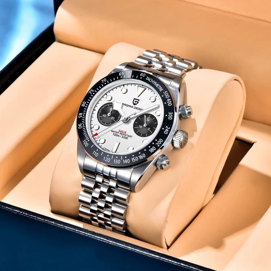 PAGANI DESIGN Chronograph, Quarz, Edelstahl, Schwarz, Herren - Bild 4