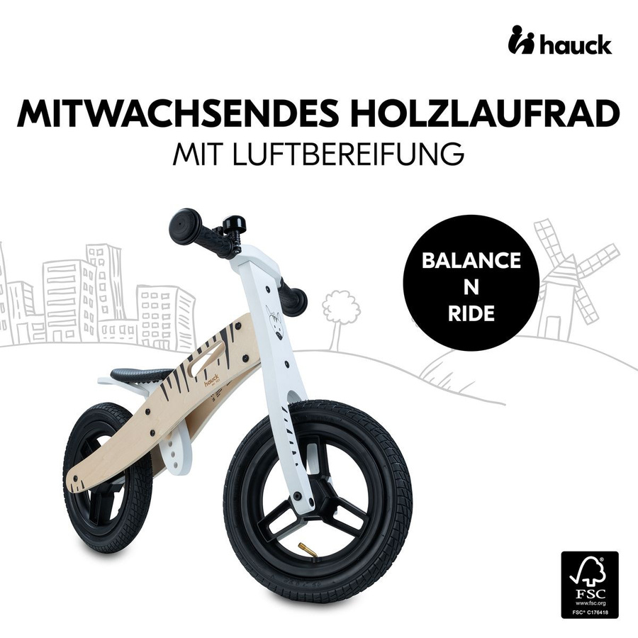 Hauck Holz-Laufrad Balance N Ride, Zebra, ab 1,5 Jahre - Bild 2