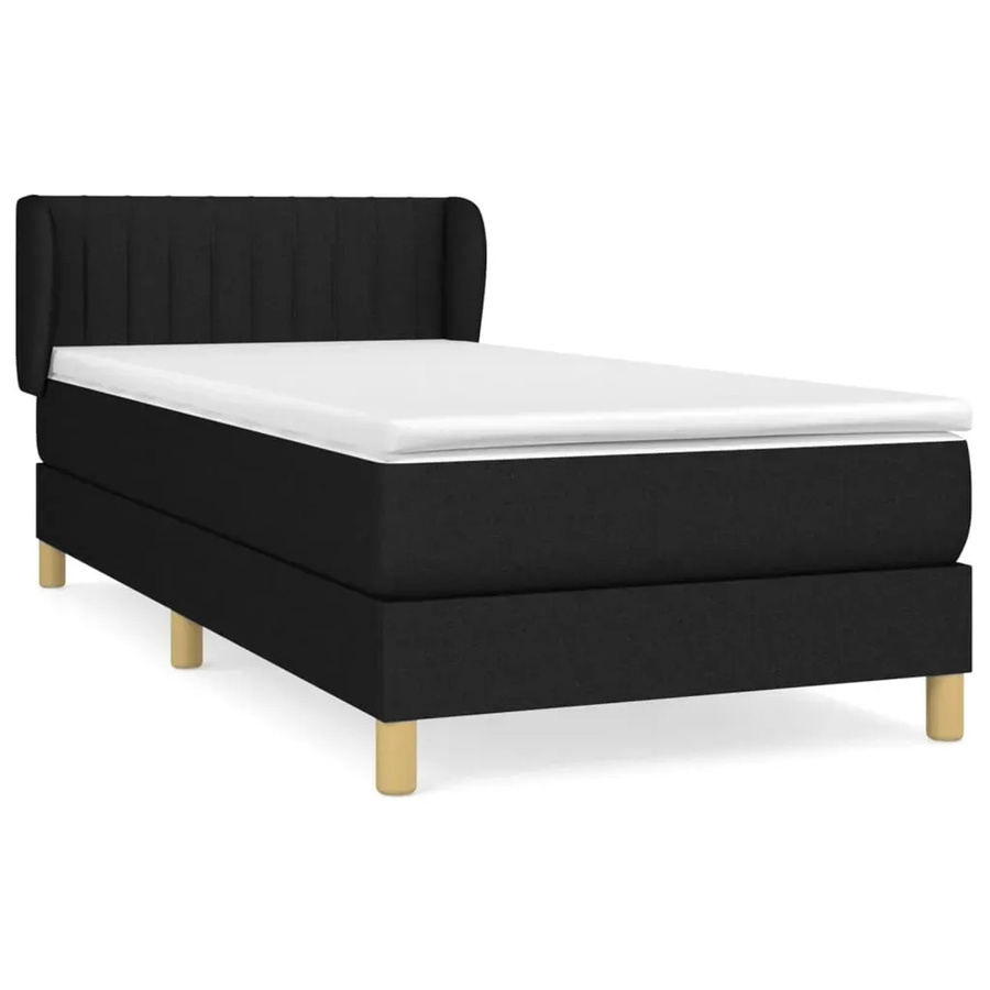 vidaXL Boxspringbett mit Matratze Hybrid-Design in Schwarz und Weiß, B/T: 100 x 200 cm - Bild 2