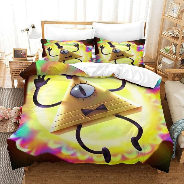 Bettwäsche-Set Bill Cipher Gravity Falls mit 3D Digitaldruck, Multicolor, B/H: 150 x 200 cm - Bild 1