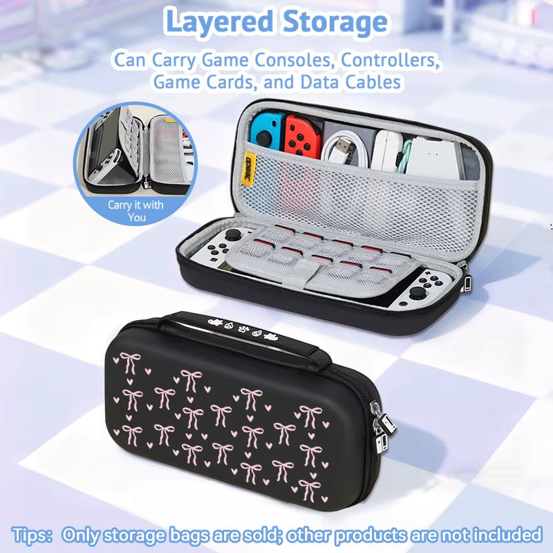 Tragbare Aufbewahrungstasche in Lila für Nintendo Switch und Switch OLED inklusive Platz für Game-Controller - Bild 2