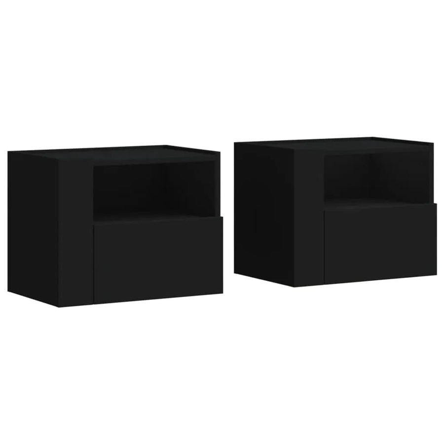 vidaXL Wand-Nachttische 2er-Set Schwarz B/T/H: 45 x 30 x 35 cm - Bild 2