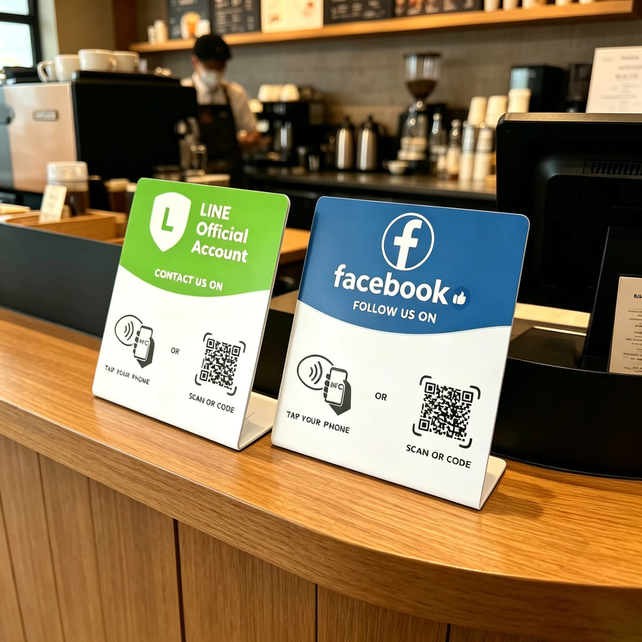 HACHANLUN NFC-Stationstabelle N-Tag 215 Crad für Google Reviews in Schwarz, programmierbare 13,56 MHz NFC-Biegekarte zur Bewertungsanzeige - Bild 2