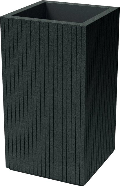 Prosperplast Blumentopf Coro Square modern gerippt in Charcoal, B/T/H: 40 x 40 x 70 cm - Bild 1