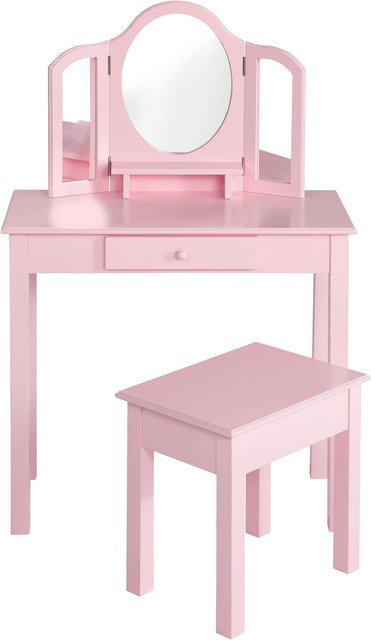 Roba Schminkset mit Hocker für Kinderzimmer in Pink, lackiert - Bild 1