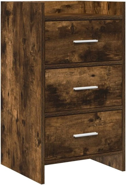 vidaXL Nachttisch aus Holzwerkstoff in Geräucherte Eiche, modern, B/T/H: 40 x 36 x 70 cm - Bild 1