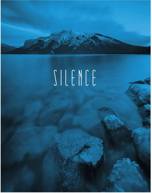 Komar Wandbild Word Lake Blue in Blau, Poster auf Fotopapier, Breite: 40 cm, Höhe: 50 cm - Bild 1