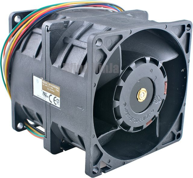 ANCHAOPU Hochgeschwindigkeits-Lüfter mit zwei Motoren, Schwarz, B/T/H: 80 x 80 x 80 mm, DC48 V, 1,56 A, 12000 U/min, für Serverschränke - Bild 1