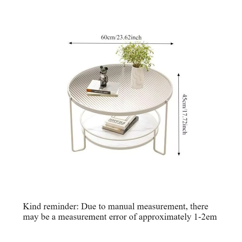Changhong Couchtisch aus gehärtetem Glas in runder Form mit transparentem Design für dein Wohnzimmer - Bild 2