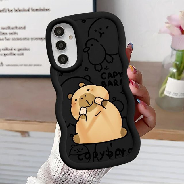 Niedliche Capybara Handyhülle in Schwarz für Samsung Galaxy Modelle (A16, A52, A14, A11, A15, A13, A12, A21s, A22, A23, A03, A06, A53, A04, A05, A33 5G) - Bild 1