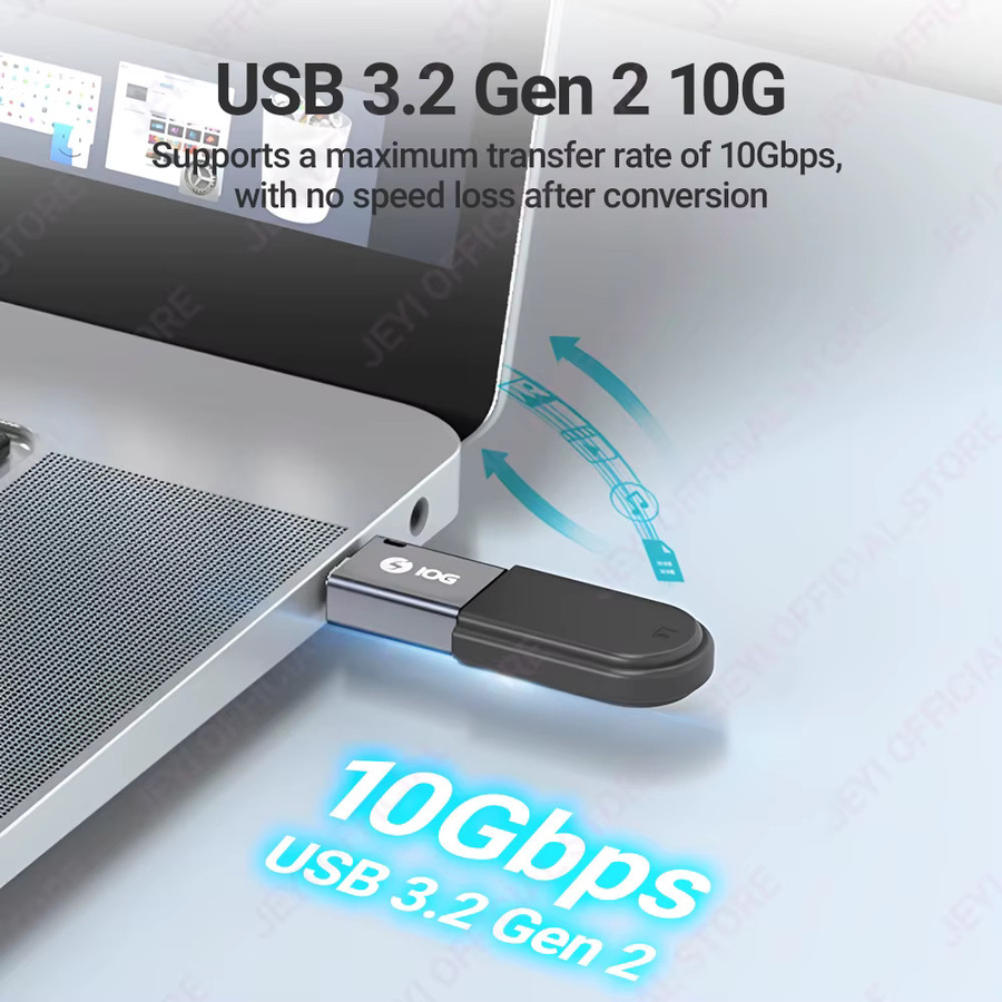 JEYI USB 3.2 auf Typ C OTG Adapter mit 10G Datenübertragung, 36W Schnellladung und Thunderbolt 3 Unterstützung - Bild 2