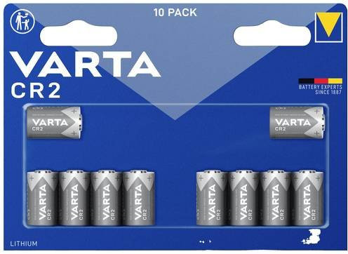 Varta CR2 Lithium Fotobatterien 880 mAh 3V, 10er Pack, Silber - Bild 1